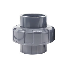 63mm x 63mm PVC Pipe Fitting Union Connector Solvent Socket, Grey Plumbing Straight Joint Quick Connector