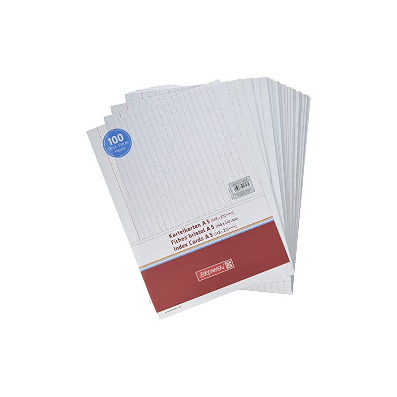 Brunnen Index Card, White A5