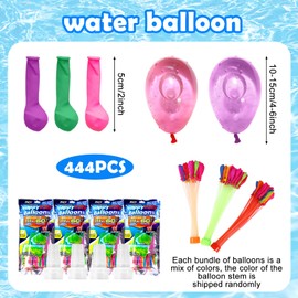 YUZHEDM Water Bombs 444 How Reusable Water Bombs One-piece Water Bombs Self-Closing in Water Park Colourful Water Balloons for Birthday Parties, Beach Parties and Outdoor Games