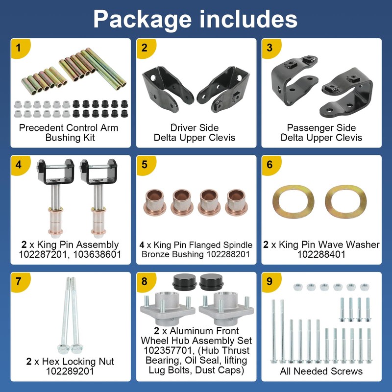 CARMOCAR Golf Cart Precedent Front Repair kit Replacement for 2004