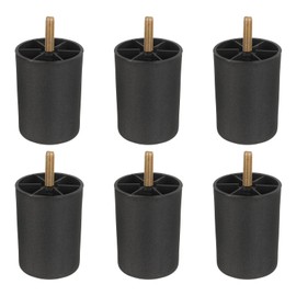 sourcing map 6 Pcs M10 x 3.1 x 2.3 Inch Furniture Legs, Plastic Sofa Couch Legs Tapered Replacement Legs Tapered Feet for Chair Sofa Dresser Cabinets Bed, Black