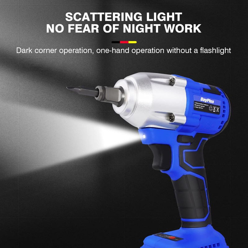 Qimu Cordless Impact Wrench,1/2 Impact Gun,3-IN-1 Brushless Power Electric Wrench/Max