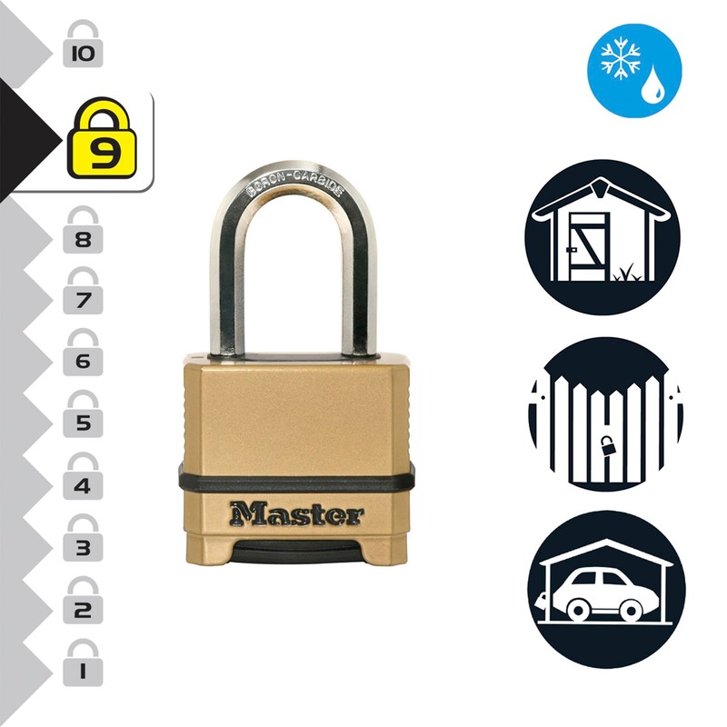 Master Lock Excell Combination Reset Padlock, 38 mm Size