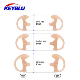KEYBLU Universal Radio Replacement Earmold, Insert Soft Silicone Earmold Earbud Earplug for Two-Way Radio Coil Tube Audio Kits，for Walkie Talkie Acoustic Earpiece Headset (Flesh, Medium, 2 Pair)