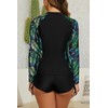 SHEKINI Women's 3-Piece Rash Guard Long Sleeve Swimsuits with Drawstring