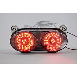 TOPZONE Fit KAWASAKI 1998-2005 Ninja ZX-6R ; 2006-2008 ZZ-R600; LED Rear Lamp Tail Light + Integrated Turn Signal Funaction (Smoke Color)