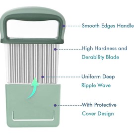 Générique Potato Slicer Wavy Blade Green French Fries Vegetables Dishwasher Safe for Perfect Wavy Cuts