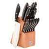 Oster Huxford 14 Piece Stainless Steel Cutlery Mahogany Wood Block