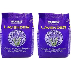 Waxness Premium Luxury Face Hard Wax Beads with Lavender Oil 0.8 lb / 400 g Pack of 2