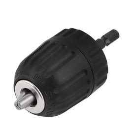 Bestgle 0.8mm-10mm Capacity Mount 3/8-24UNF Keyless Quick Connect Drill Chuck Impact Driver Conversion Adapter with 1/4" Hex Shank