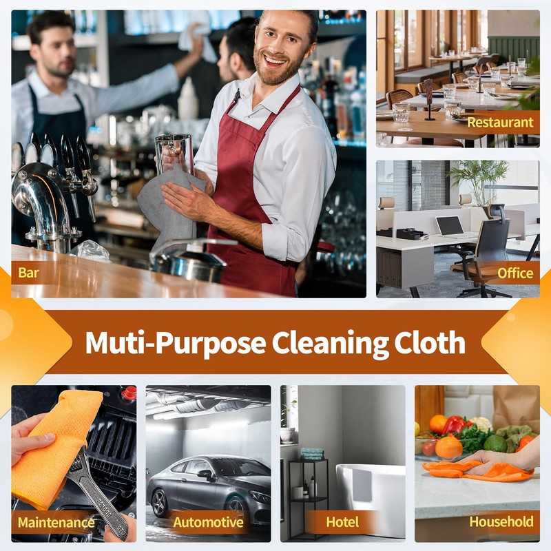 FIXSMITH Microfiber Cleaning Cloth -Pack of 12, Highly Absorbent Cleaning