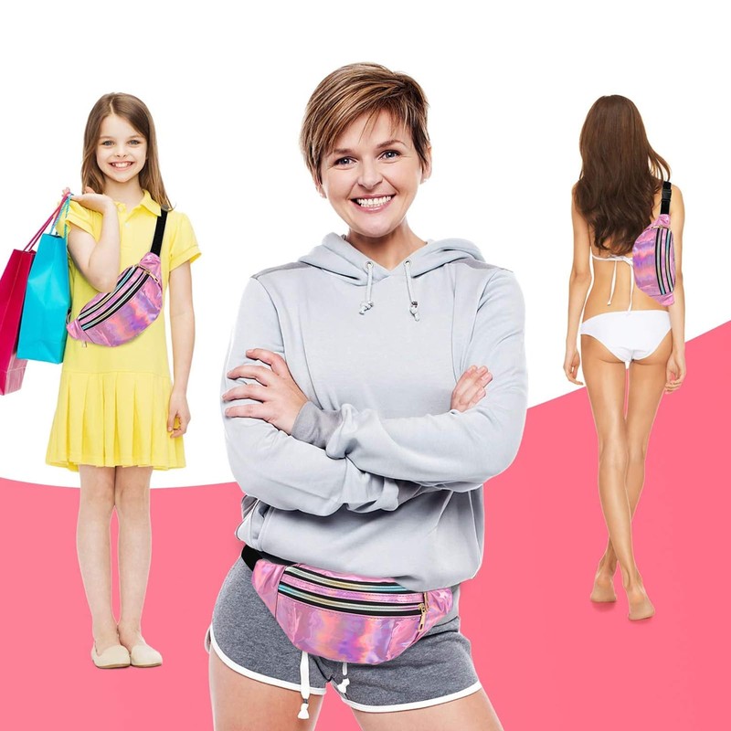 Bum Bag Metallic Waist Bag Fashionable, purple, NO