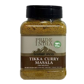 Pride of India - PACK of 6 - Tikka Curry Masala Seasoning Spice – Gourmet Curry Mix – Ideal for Vegetarian and Meat Dishes – Natural & GMO Free – Easy To Use - 8 oz. Medium Dual Sifter Jar