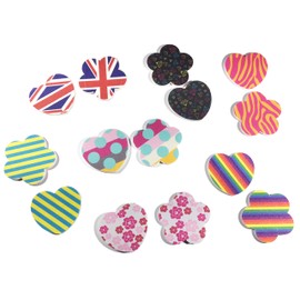Nail Buffers Hearts & Flower Colorful Designs 6 Dozen Bulk, You Will Get 9 Of Each Design, Grits Are 240 On The Design Side & 600 On The Pink Side, Individually Wrapped