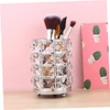 IWOWHERO Makeup Brush Holder Large Silver Hollow Lace Crystal Cosmetics