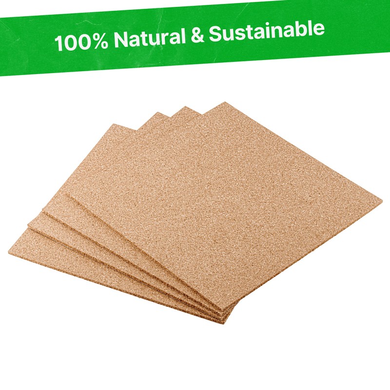 Treefloor Natural Plain Cork Tiles - 300mm x 300mm x