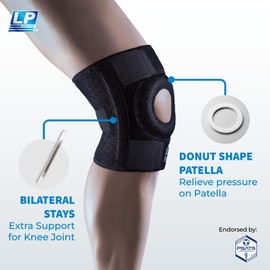 LP 733CA Knee Brace for Meniscus Tear, Arthritis Pain and Support with Dual Spiral Stays, Patella Pad and Patella Tendon Support Strap - For ACL/LCL, Tendonitis, Running, and Weightlifting (Regular Size,1pcs) | LP SUPPORT