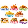 HOWAF 24 PCS Hibiscus Party Paper Food Trays Disposable Food