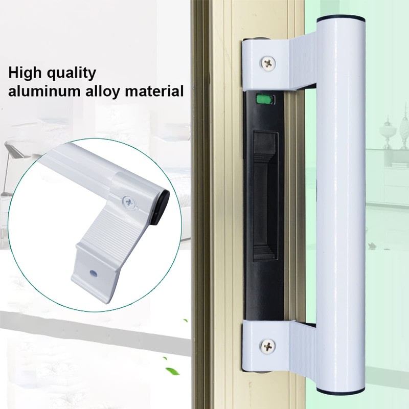 Young Dance Aluminum Sliding Glass Door Pull - 8" White,