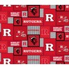 SYKEL ENTERPRISES Rutgers Fleece Blanket Fabric-New Patch Pattern-Sold by The
