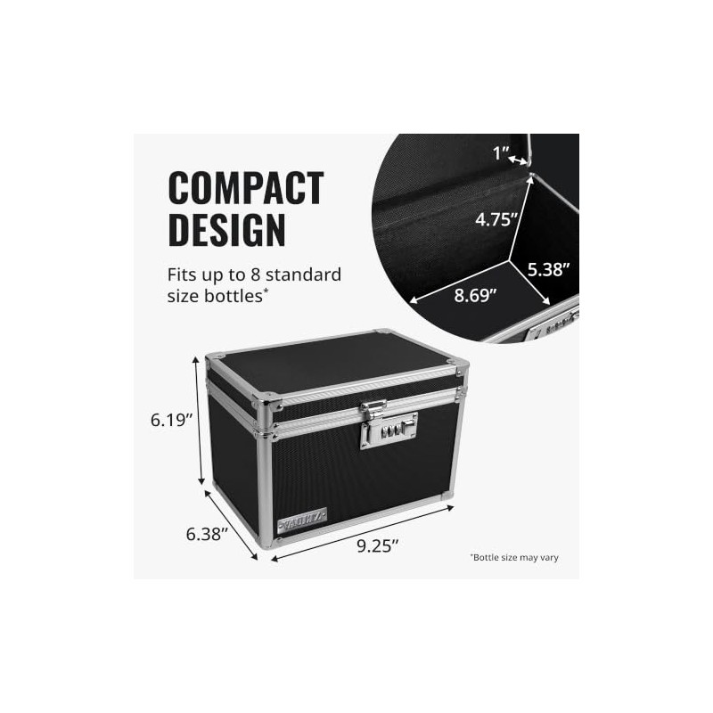 Caja Med con bloqueo de 5 x 8, color negro