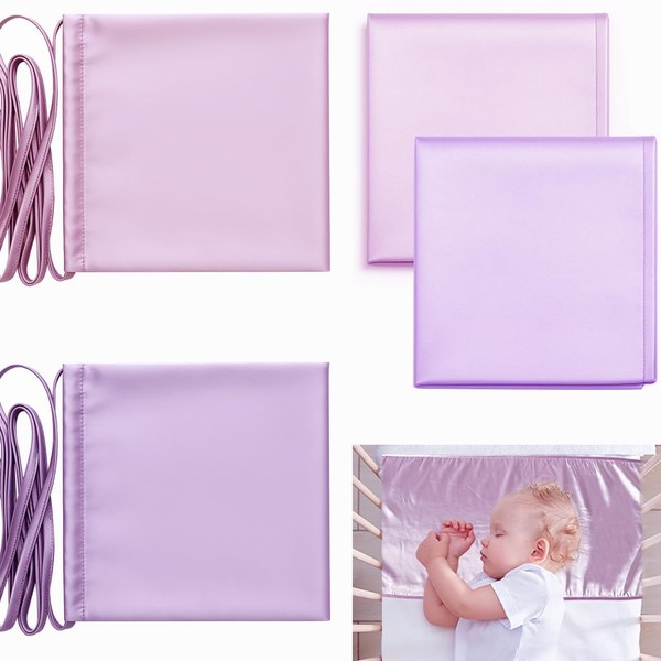 Okueejur 2 Pcs Satin Bassinet Sheet Baby Hair Protect Soft