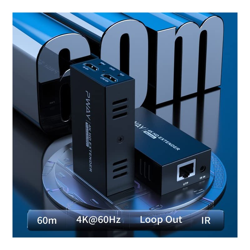 4K HDMI Extender, Ultra HD 4K@60Hz Over Cat5e/6 Up to