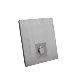 MSH Modern Stainless Hardware Model S3 Stainless Steel Doorbell Button in 304 Stainless Steel 3.54” x 3.54” x 5/32” (4mm thick)
