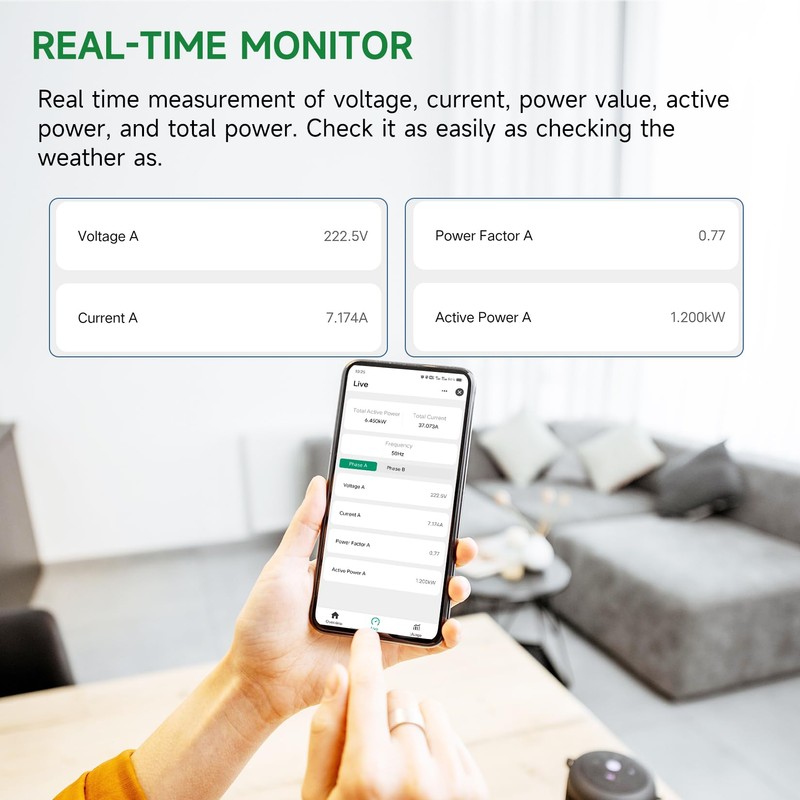 Smart Home Energy Monitor with 3 80A Clamps EdgeAnt, Real-Time