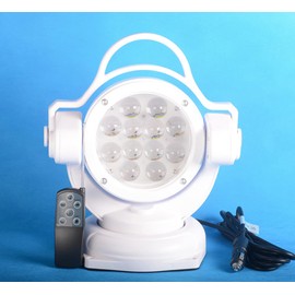 FSYF 11 Inch 60w Remote Control Led Searchlight White Marine Boat Portable 360 Degrees Rotating Remote Control 9-32V Led Work Light Spot Light Led Fog Lights Offroad Lights for SUV ATV 4wd Truck Boat