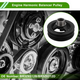HOPESPANNER No.BR3Z6312B Engine Harmonic Balancer Pulley for Ford F-150 2011-2020 Harmonic Balancer Crank Pulley 10 Groove Aluminum Alloy 1 Pc