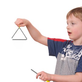 TRIXES 4 Inch Triangle Musical Instruments - Play with Percussion Instruments such as Drum, Bells, Xylophone, Maracas, Glockenspiel - Suitable for Adults, Children, Toddlers - Children's Toy Set