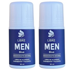 Desodorante Natural Hombre Roll On Blue 60ml 2 Pza