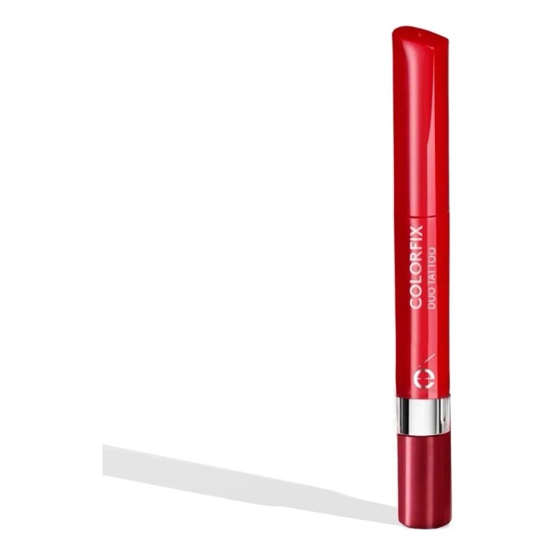 Ésika Labial Ésika Dúo Tattoo Colorfix color rojo tentación satinado