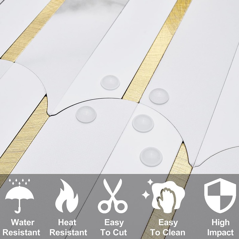 DICOFUN 1 Sheet White & Marble Look Peel and Stick