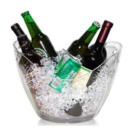 Morningplace Acrylic Wine Champagne Cooler Barrel Clear Party Large Capacity 2.8 gal (8 L) (1 Piece)