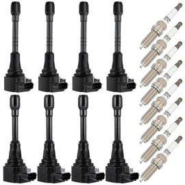 OCPTY 8 ignition coils with 8 iridium Spark Plugs fits UF650 UF677 for Infiniti 2011 2012 2013 QX56 2014 2015 2016 2017 QX80 5.6L