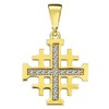 Solid 14k Yellow Gold Religious Crusaders Jerusalem Cross Pendant with