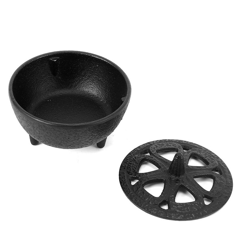Uadme Cast Iron Incense Burner Long Use Strong Practicality for