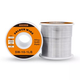 TOWOT Tin Lead Rosin Core Solder Wire for Electrical Soldering, Content 1.8% Solder Flux Sn60-Pb40 (1.0mm-1lb)
