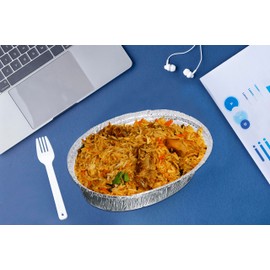 (Pack of 25) 600ML Disposable Aluminium Foil Containers Oval Pie Dishes with Lids -Ideal for Baking, BBQ, Cooking Christmas Party and Meal Prep Tray Disposable Pans Perfect for Home and Takeaway