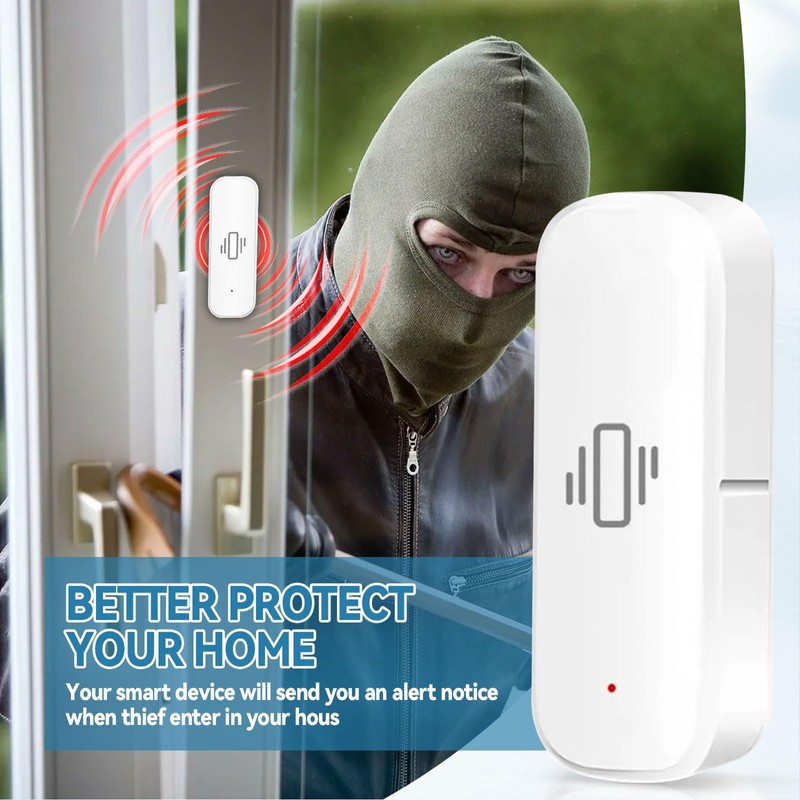 WiFi Vibration Sensor, Wireless Glass Break Detector, Mini Window Alarms
