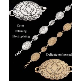 TOPACC Concho Belts for Women Western Chain Belt Gold Metal Cowgirl Belt for Dresses Jeans Country Concert Outfit Boho