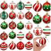 Set of 30 Christmas Baubles Plastic Red White Christmas Tree