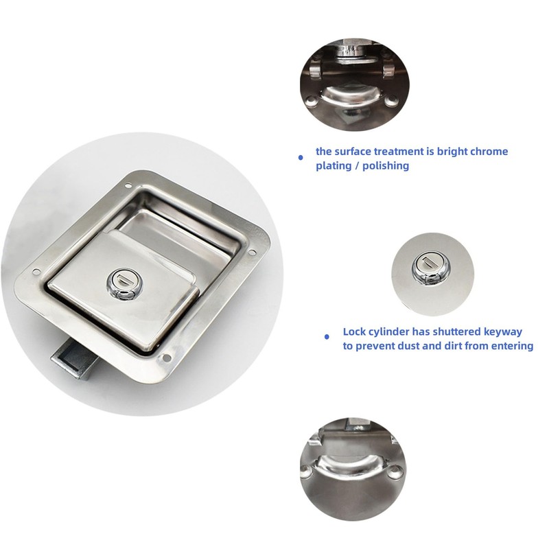 2 Pack Stainless Door Lock Heavy Duty Flush Mount Handle