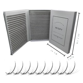 Wispy 1200 Fans -40 lines | 9D volume | 0.03 | Mix 4 sizes in 1 | CC curl | 12-13-14-15mm | Pinneacle Lash | Premade loose fans, wispy fans eyelash extensions, uses minimum glue