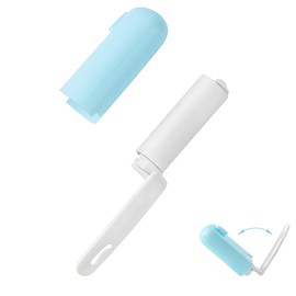 Cute Lint Roller for Clothes Portable Mini Lint Remover Roller Compact Foldable Lint Roller with Cover, Mini Purse Essentials (Blue)