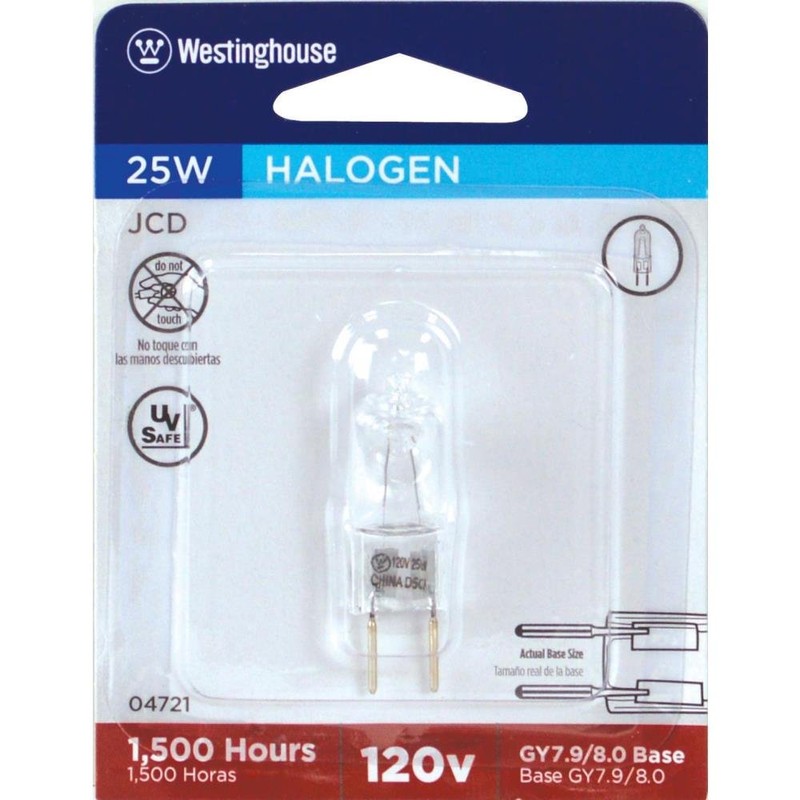 Westinghouse 04721 Corp 25-watt Halogen Bi-Pin Bulb, Clear