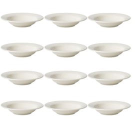 TrueCraftware- 18 oz Soup Bowl Ivory Color Melamine Set of 12- Dishwasher Safe Break-Resistant Reusable Bowls Serving Soup Bowl Broth Cups Soup Bowls Ice Cream Dipping Sauce