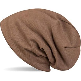 Stylebreaker Warm, Fine Knit Beanie Hat With Very Soft Fleece Lining, Long Beanie, Plain Colour, Unisex, 04024092 -